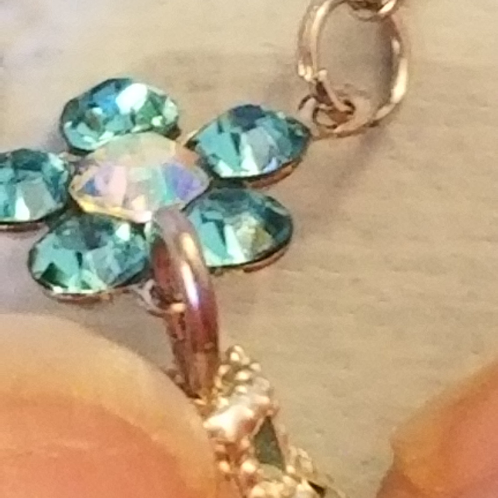 NWT Handmade Necklace Blue Swarovski Pearl - Picture 7 of 7